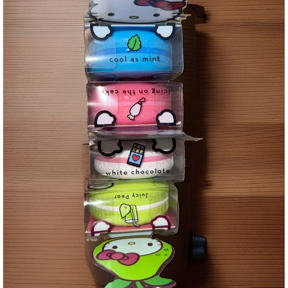 The Crème Shop x Hello Kitty Macaron Lip Balm Set 0.26 oz Set Of 4 Limited Ed.